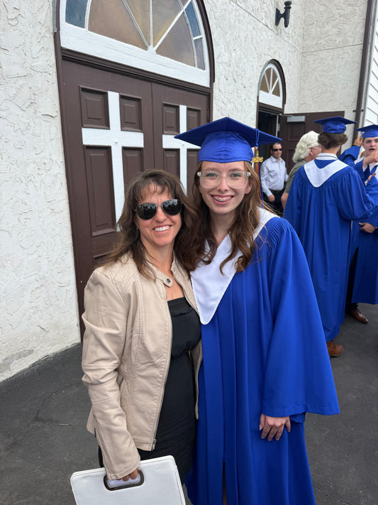 mother and daughter celebrating high school graduation