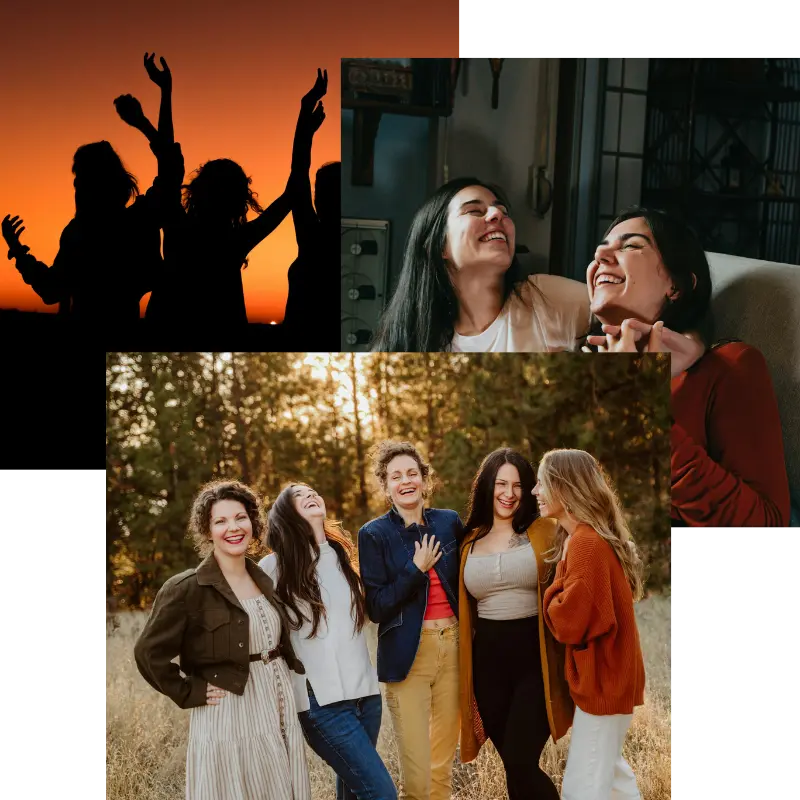 Group of happy women having fun
